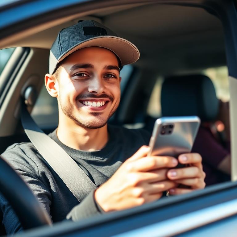 Smiling driver
